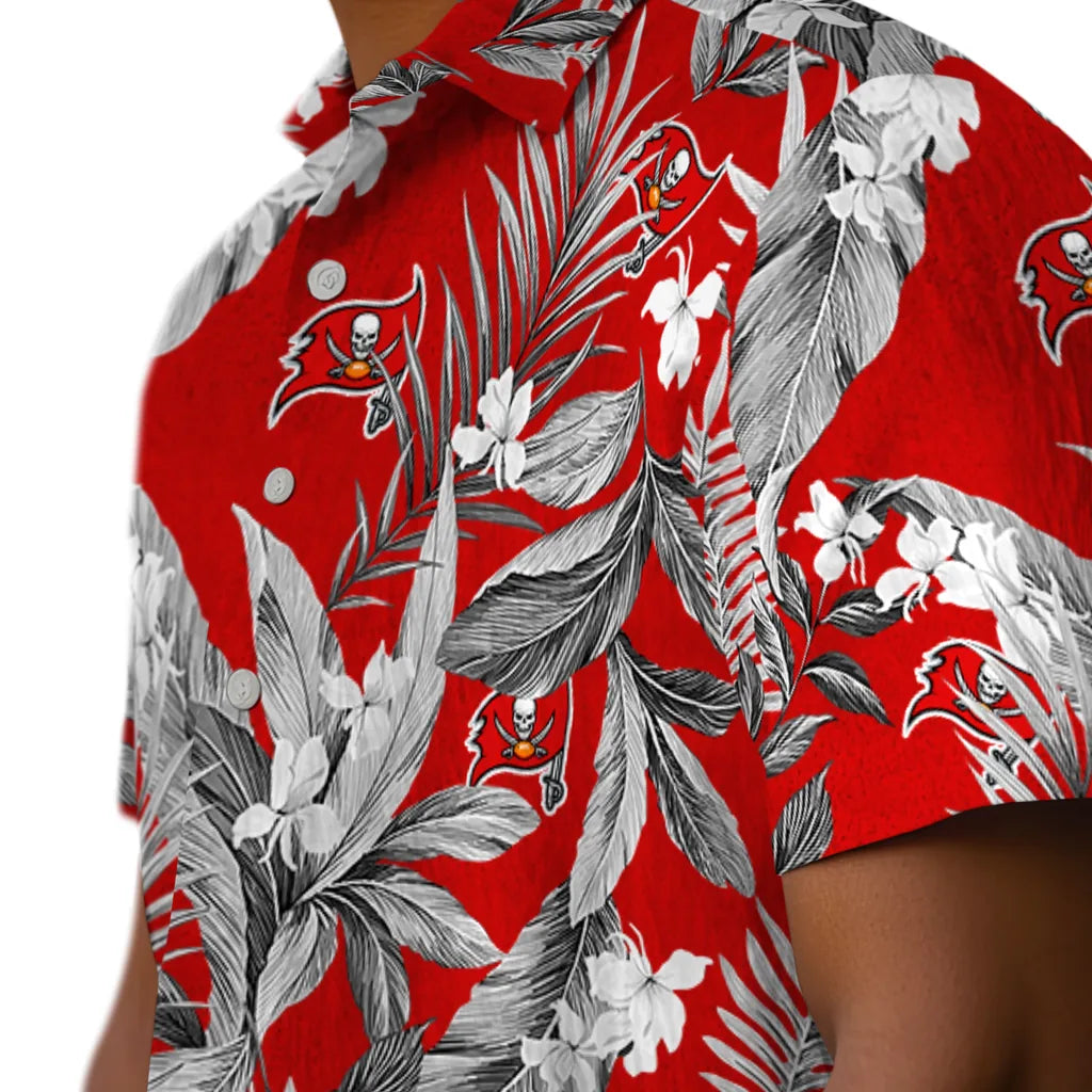 Tampa Bay Buccaneers Hawaiian Shirt - Palm Leaves | Moonbestprint