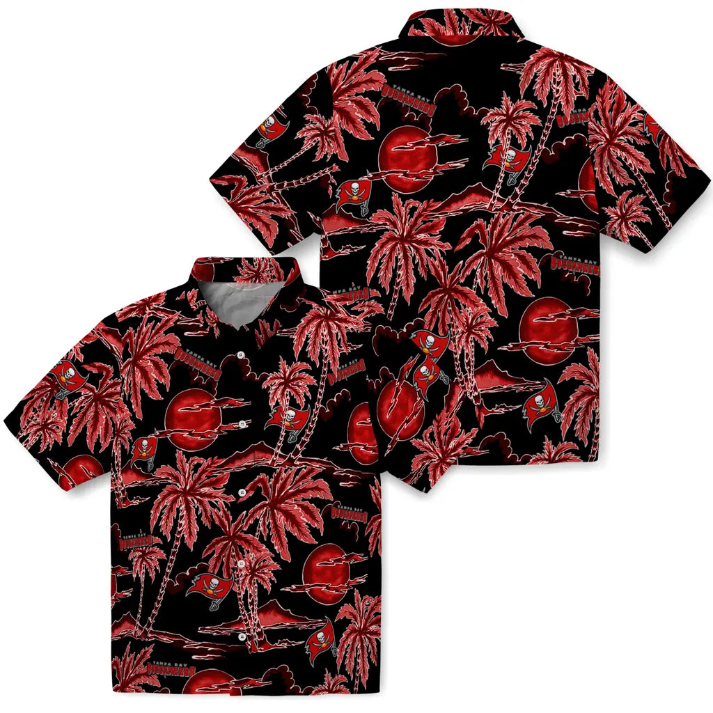 Tampa Bay Buccaneers Hawaiian Shirt - Palm Sunset | Moonbestprint