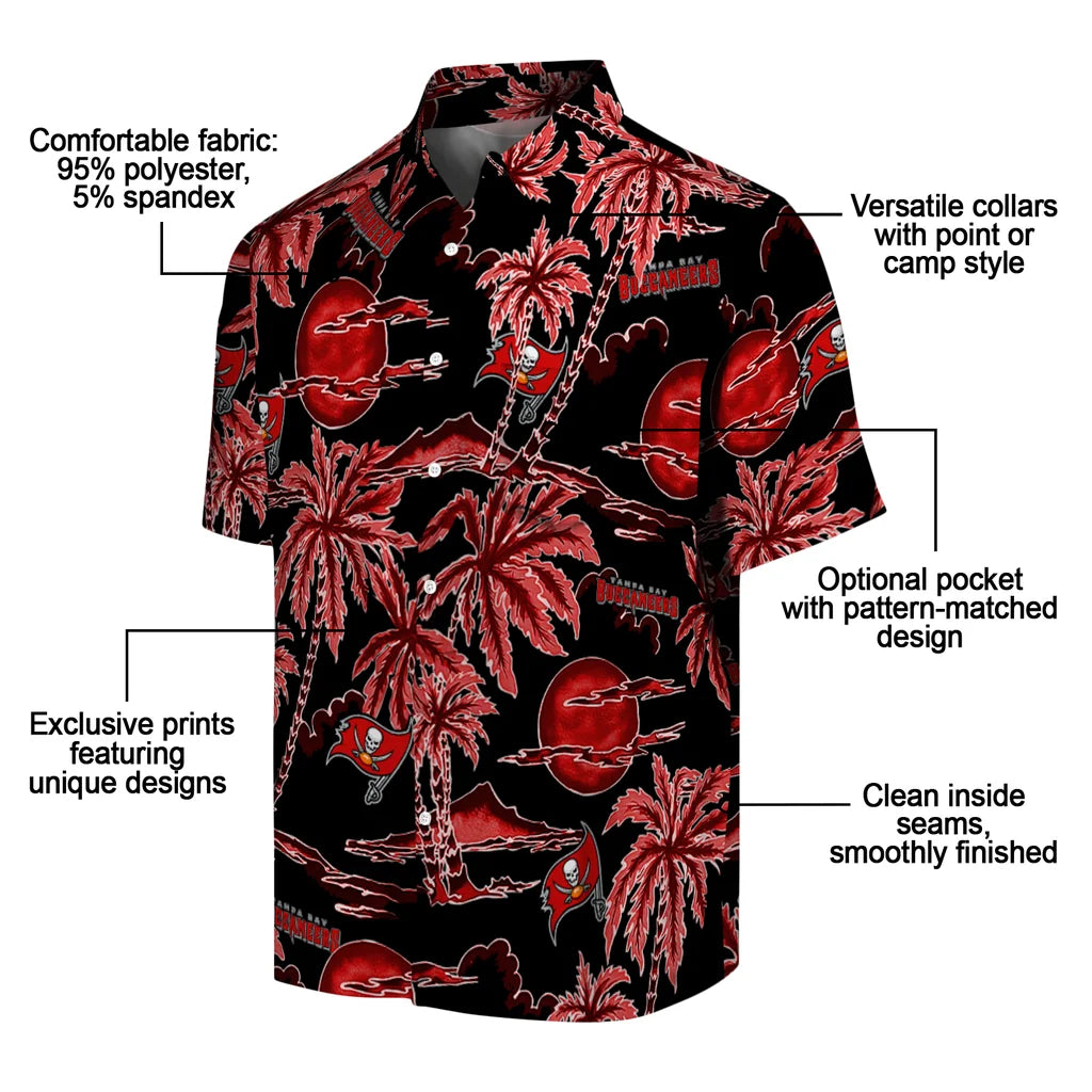 Tampa Bay Buccaneers Hawaiian Shirt - Palm Sunset | Moonbestprint
