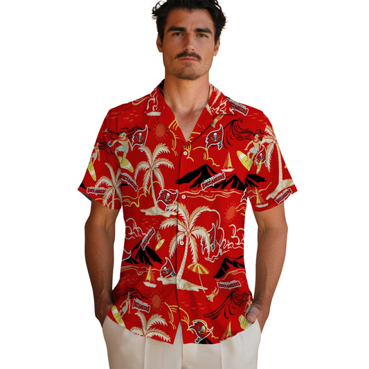 Tampa Bay Buccaneers Hawaiian Shirt - Palm Tree Island | Moonbestprint