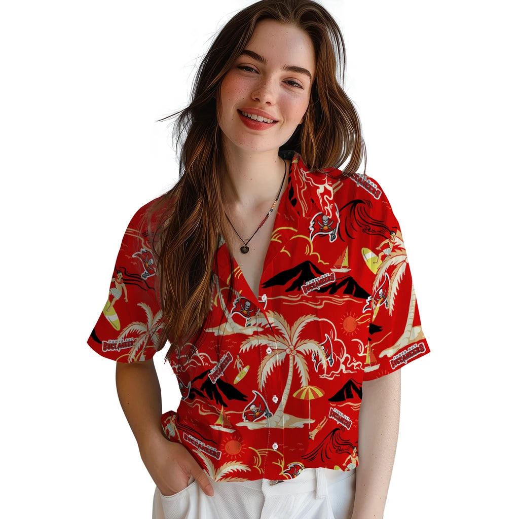 Tampa Bay Buccaneers Hawaiian Shirt - Palm Tree Island | Moonbestprint