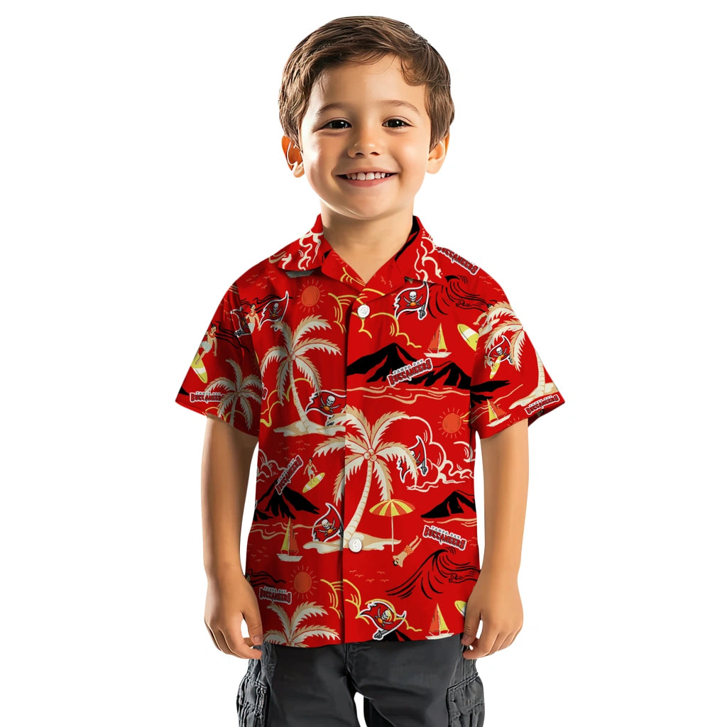 Tampa Bay Buccaneers Hawaiian Shirt - Palm Tree Island | Moonbestprint