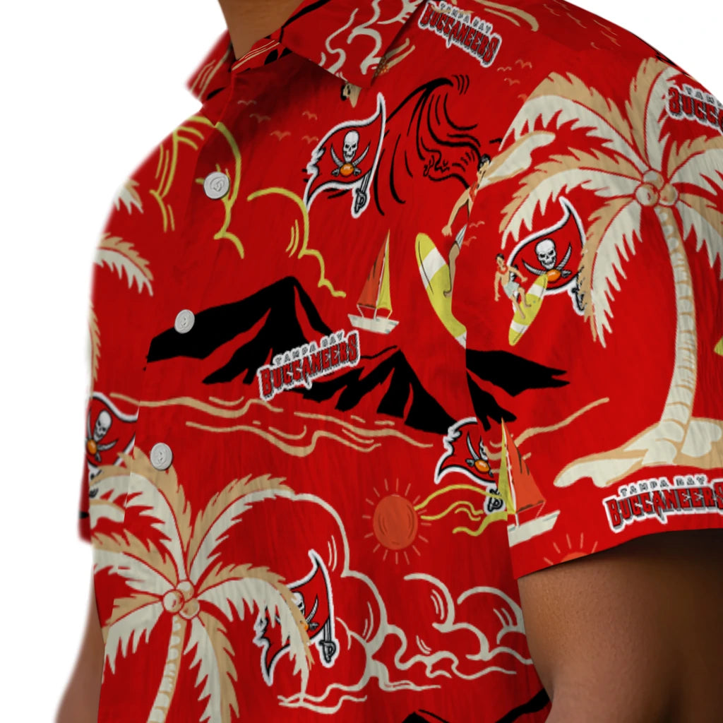 Tampa Bay Buccaneers Hawaiian Shirt - Palm Tree Island | Moonbestprint
