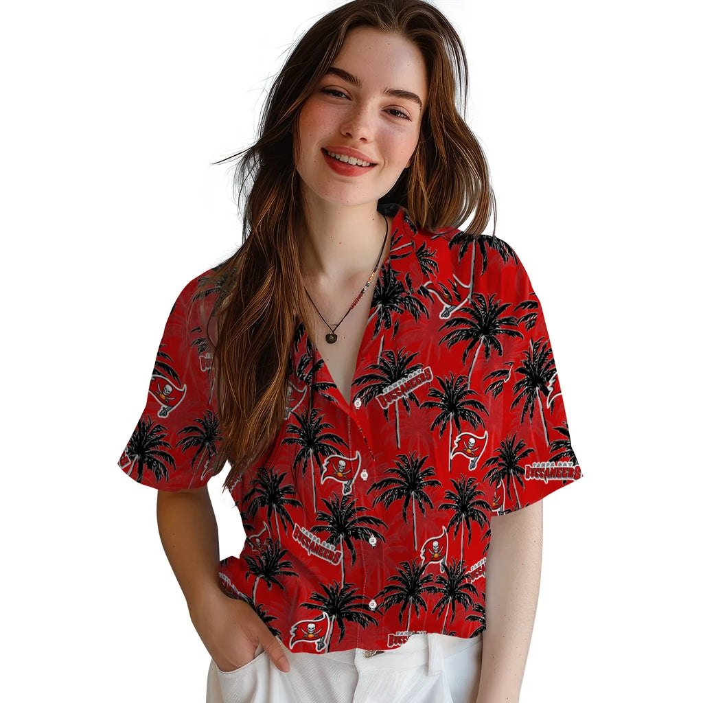 Tampa Bay Buccaneers Hawaiian Shirt - Palm Tree Motif | Moonbestprint