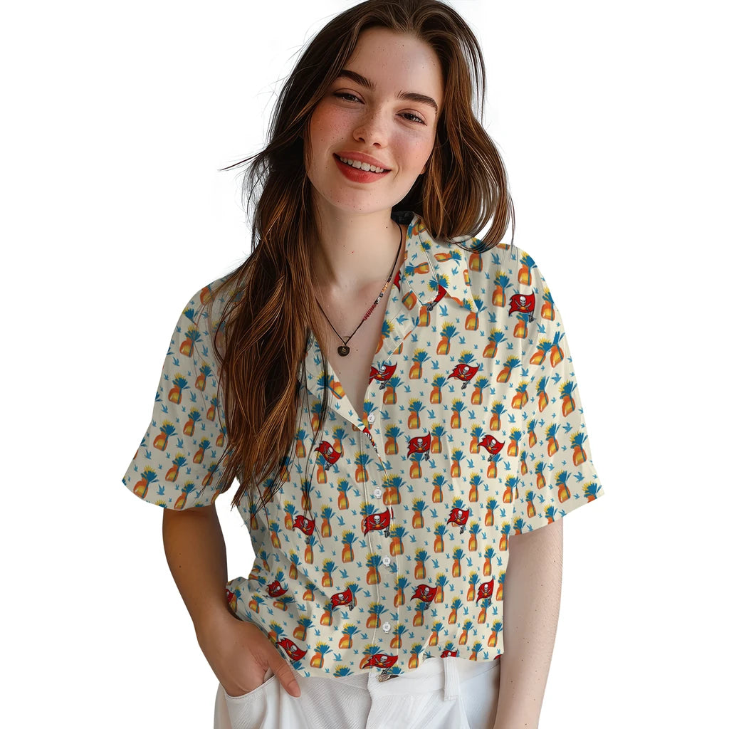 Tampa Bay Buccaneers Hawaiian Shirt - Pineapple Delight | Moonbestprint