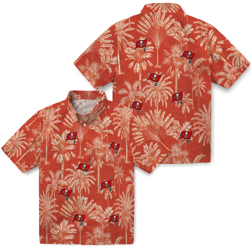 Tampa Bay Buccaneers Hawaiian Shirt - Vintage Palm Tree | Moonbestprint
