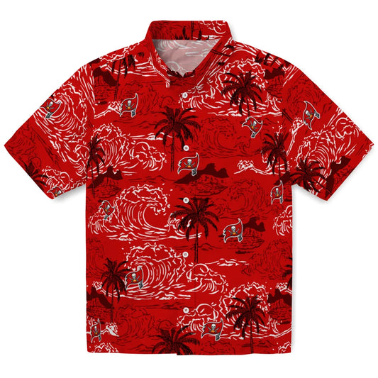 Tampa Bay Buccaneers Hawaiian Shirt - Wave Palm | Moonbestprint
