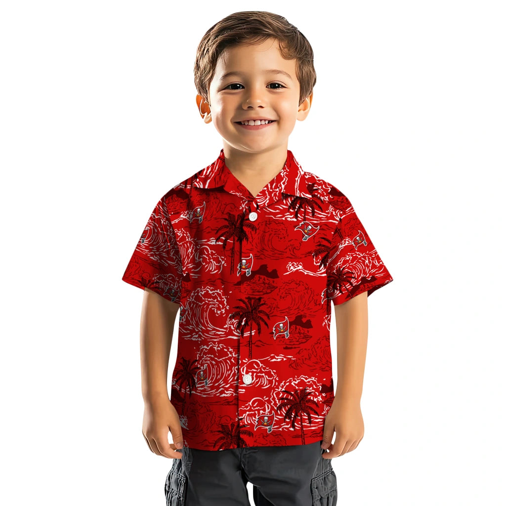 Tampa Bay Buccaneers Hawaiian Shirt - Wave Palm | Moonbestprint