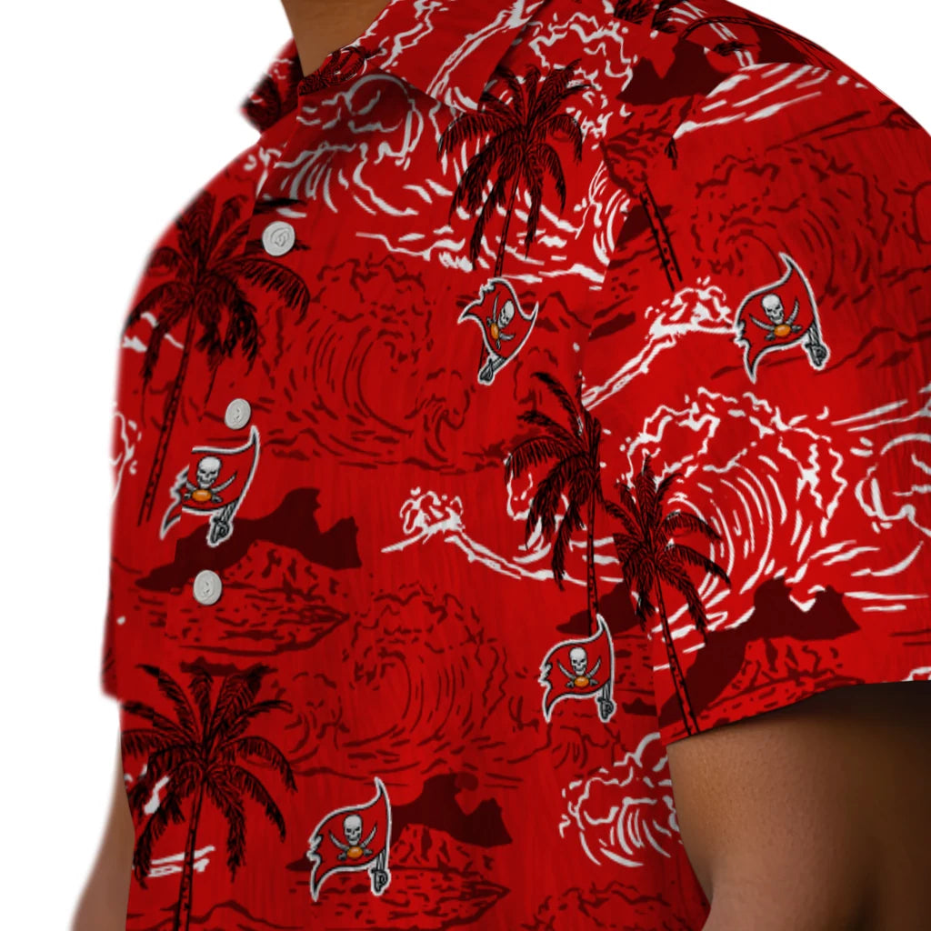 Tampa Bay Buccaneers Hawaiian Shirt - Wave Palm | Moonbestprint
