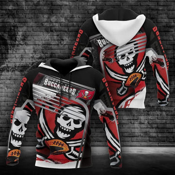 Tampa Bay Buccaneers SkullNFL 3D All Over Print Hoodie -Moonbestprint