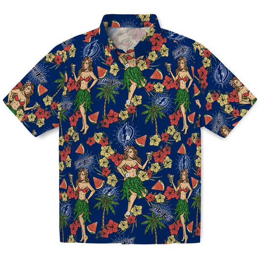 Tampa Bay Lightning Hawaiian Shirt - Hawaiian Girls Design | Moonbestprint