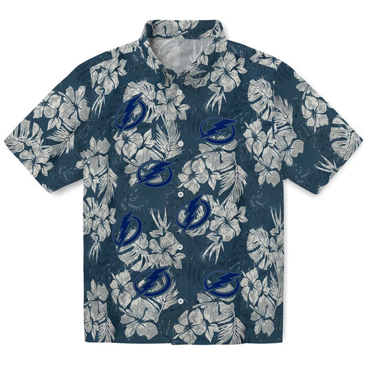 Tampa Bay Lightning Hawaiian Shirt - Hibiscus Flowers | Moonbestprint