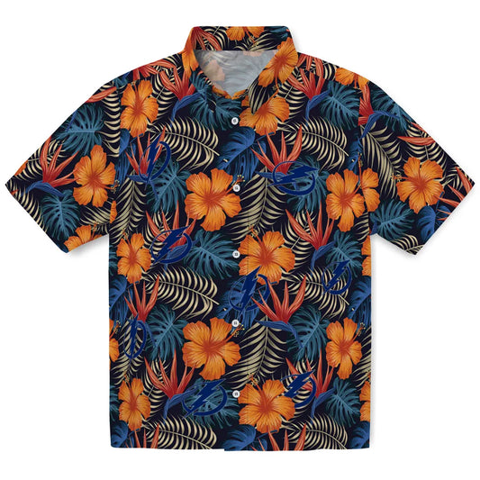 Tampa Bay Lightning Hawaiian Shirt - Hibiscus Foliage | Moonbestprint