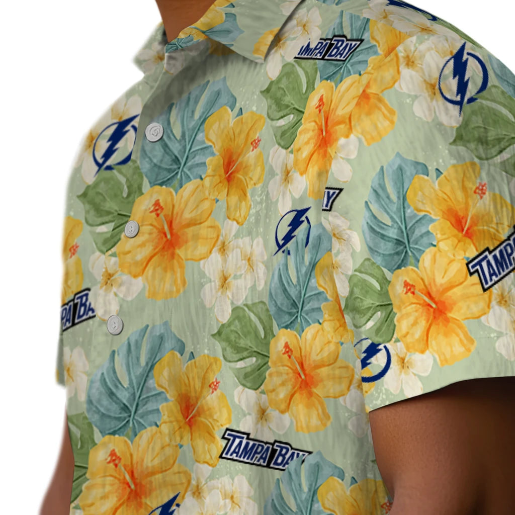 Tampa Bay Lightning Hawaiian Shirt - Hibiscus Mood | Moonbestprint