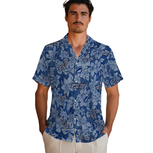 Tampa Bay Lightning Hawaiian Shirt - Hibiscus Oasis | Moonbestprint