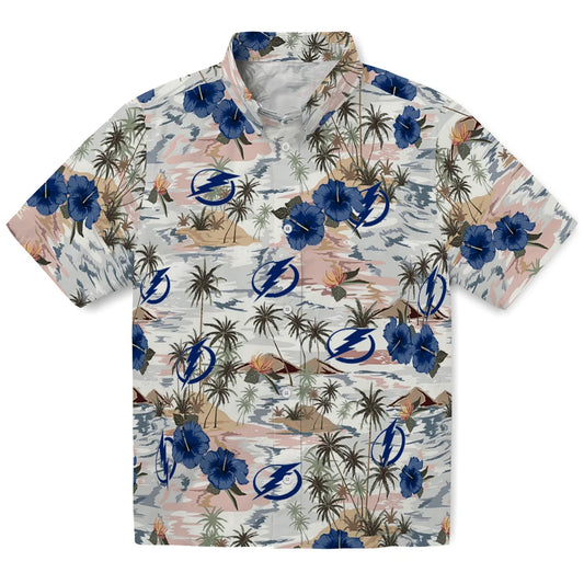 Tampa Bay Lightning Hawaiian Shirt - Hibiscus Seaside | Moonbestprint