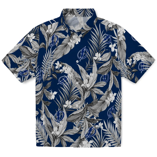 Tampa Bay Lightning Hawaiian Shirt - Palm Leaves | Moonbestprint