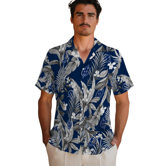 Tampa Bay Lightning Hawaiian Shirt - Palm Leaves | Moonbestprint