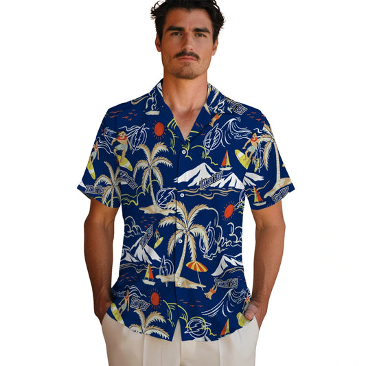 Tampa Bay Lightning Hawaiian Shirt - Palm Tree Island | Moonbestprint