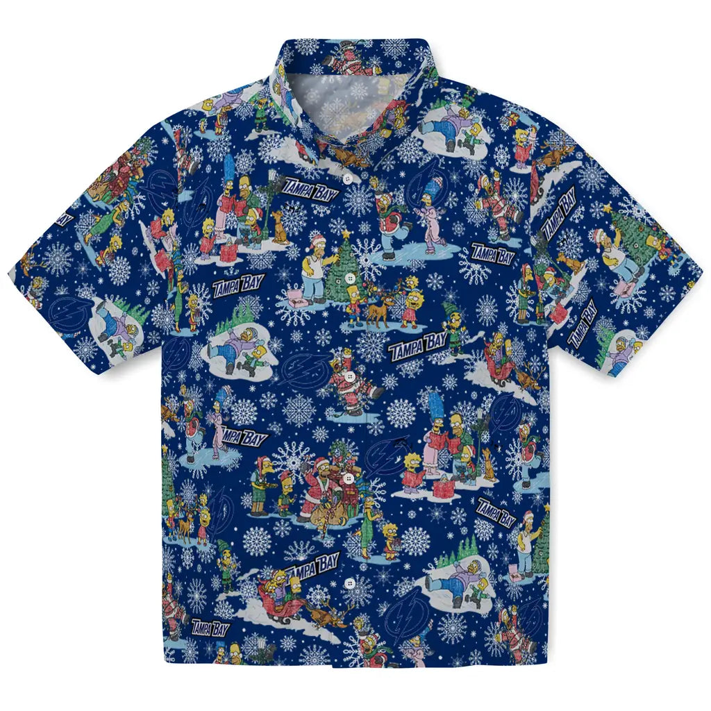 Tampa Bay Lightning Hawaiian Shirt - Simpsons Christmas | Moonbestprint