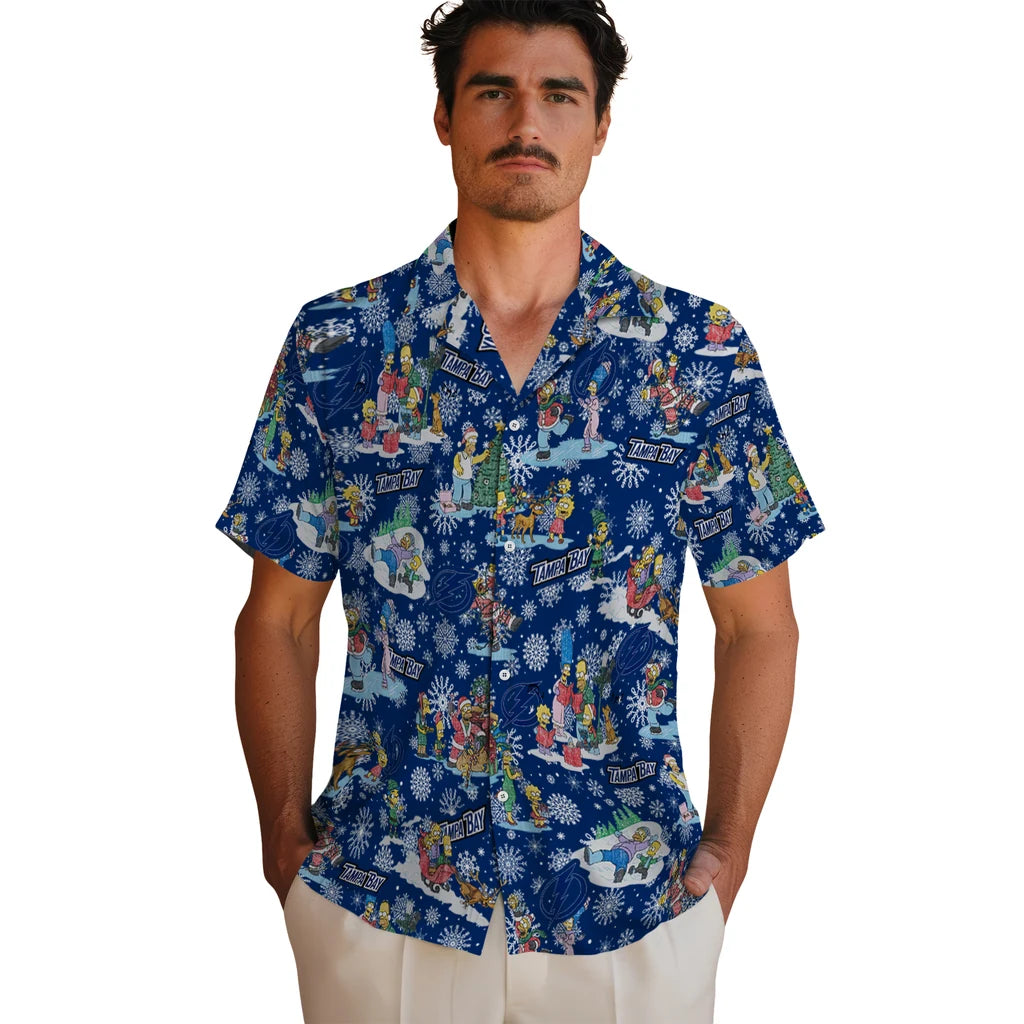 Tampa Bay Lightning Hawaiian Shirt - Simpsons Christmas | Moonbestprint