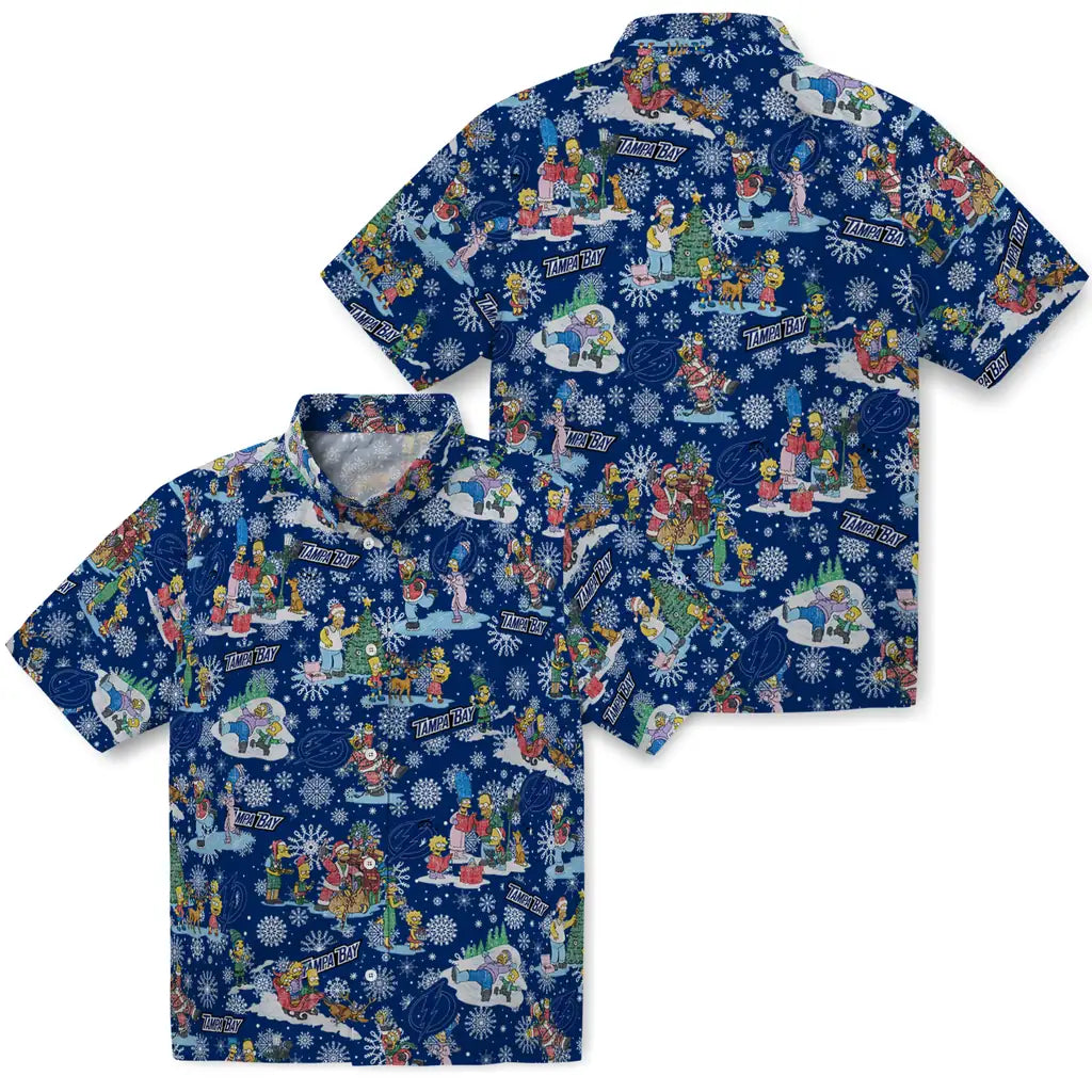 Tampa Bay Lightning Hawaiian Shirt - Simpsons Christmas | Moonbestprint