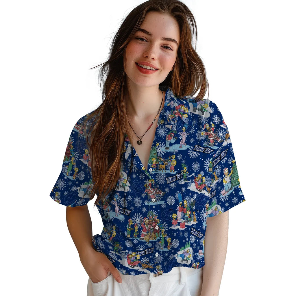 Tampa Bay Lightning Hawaiian Shirt - Simpsons Christmas | Moonbestprint