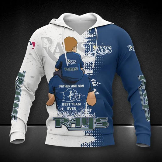 Tampa Bay Rays Dad And Son MLB All Over Print Hoodie -Moonbestprint