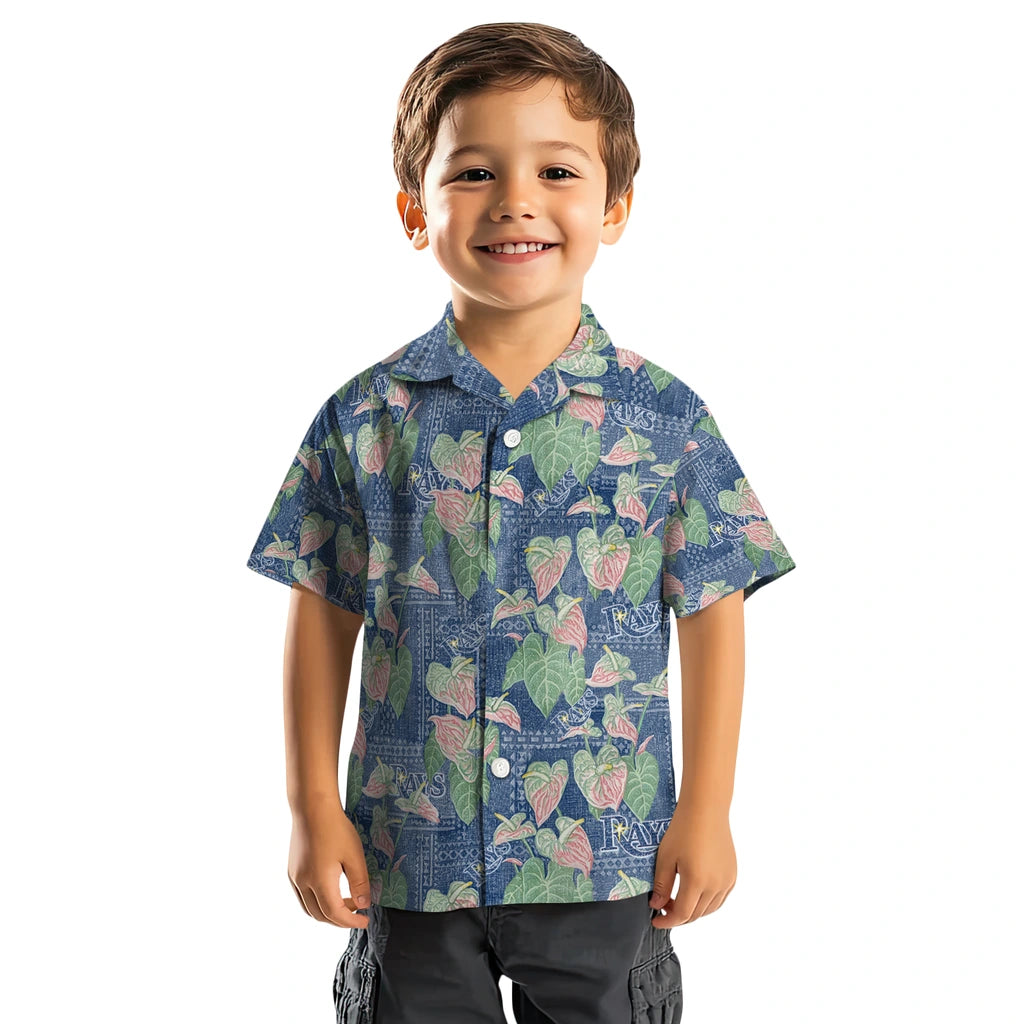 Tampa Bay Rays Hawaiian Shirt - Anthurium Overlay | Moonbestprint