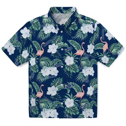 Tampa Bay Rays Hawaiian Shirt - Flamingo and Hibiscus | Moonbestprint