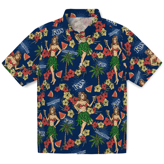 Tampa Bay Rays Hawaiian Shirt - Hawaiian Girls Design | Moonbestprint