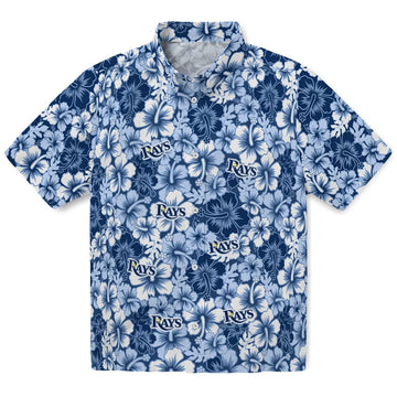 Tampa Bay Rays Hawaiian Shirt - Hibiscus Blooms | Moonbestprint