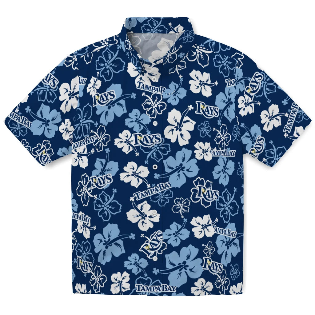 Tampa Bay Rays Hawaiian Shirt - Hibiscus Flower Design | Moonbestprint