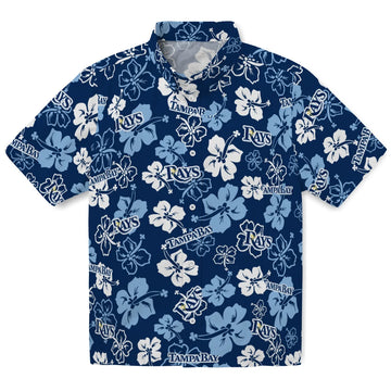 Tampa Bay Rays Hawaiian Shirt - Hibiscus Flower Design | Moonbestprint