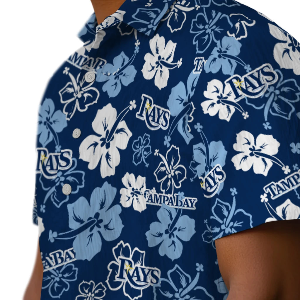 Tampa Bay Rays Hawaiian Shirt - Hibiscus Flower Design | Moonbestprint