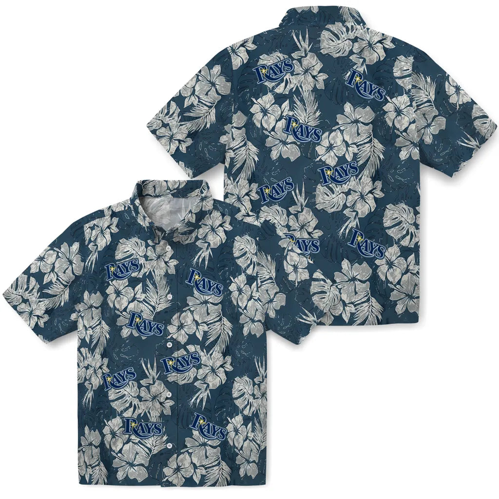 Tampa Bay Rays Hawaiian Shirt - Hibiscus Flowers | Moonbestprint