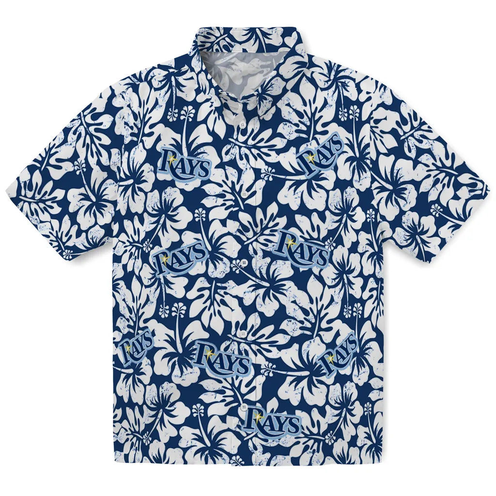 Tampa Bay Rays Hawaiian Shirt - Hibiscus Motif | Moonbestprint