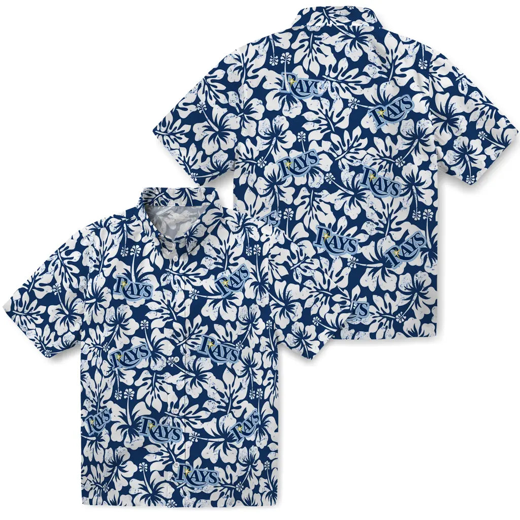 Tampa Bay Rays Hawaiian Shirt - Hibiscus Motif | Moonbestprint