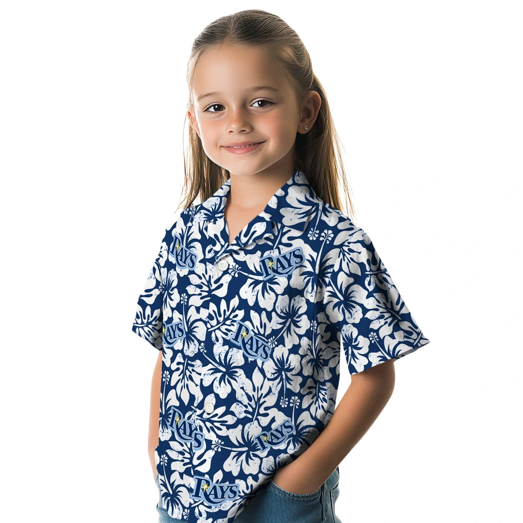 Tampa Bay Rays Hawaiian Shirt - Hibiscus Motif | Moonbestprint