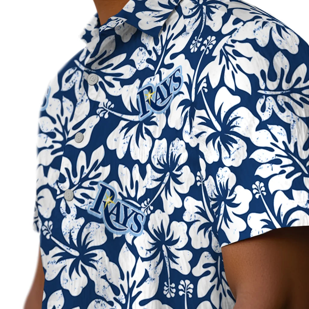 Tampa Bay Rays Hawaiian Shirt - Hibiscus Motif | Moonbestprint
