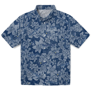 Tampa Bay Rays Hawaiian Shirt - Hibiscus Oasis | Moonbestprint
