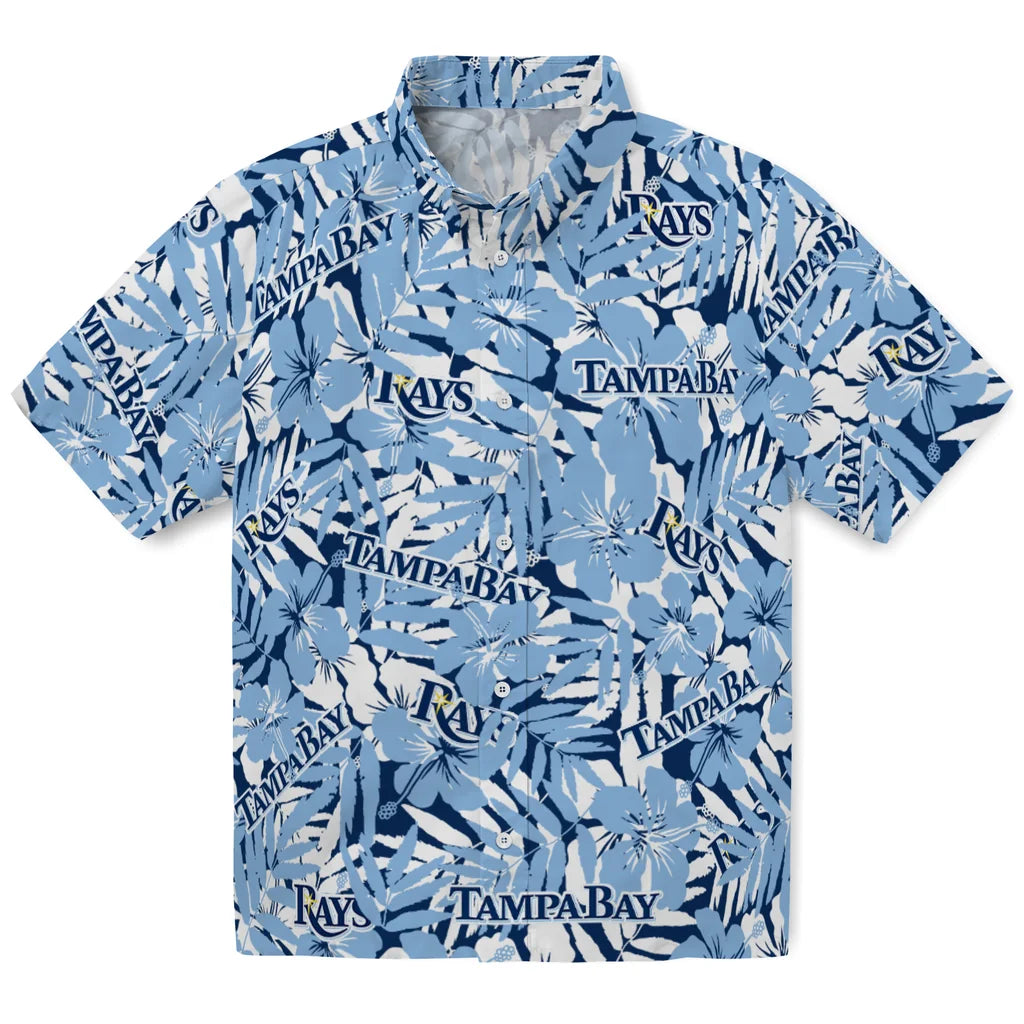 Tampa Bay Rays Hawaiian Shirt - Hibiscus Overlay | Moonbestprint