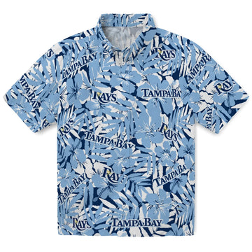 Tampa Bay Rays Hawaiian Shirt - Hibiscus Overlay | Moonbestprint