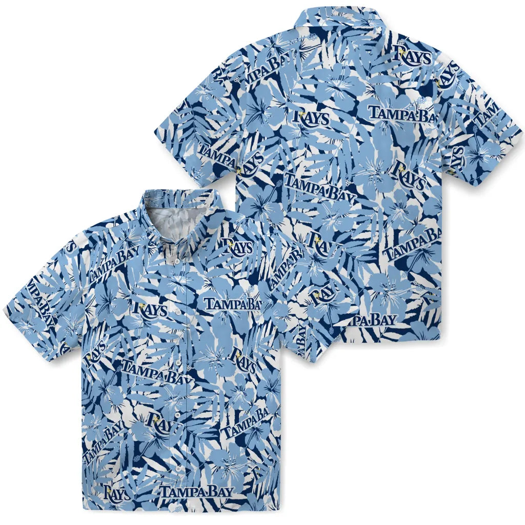 Tampa Bay Rays Hawaiian Shirt - Hibiscus Overlay | Moonbestprint