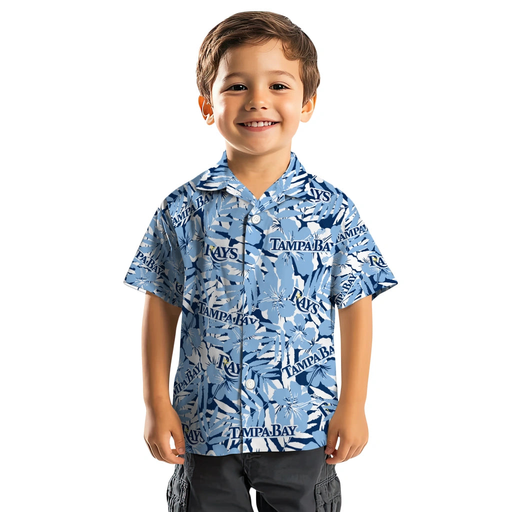 Tampa Bay Rays Hawaiian Shirt - Hibiscus Overlay | Moonbestprint