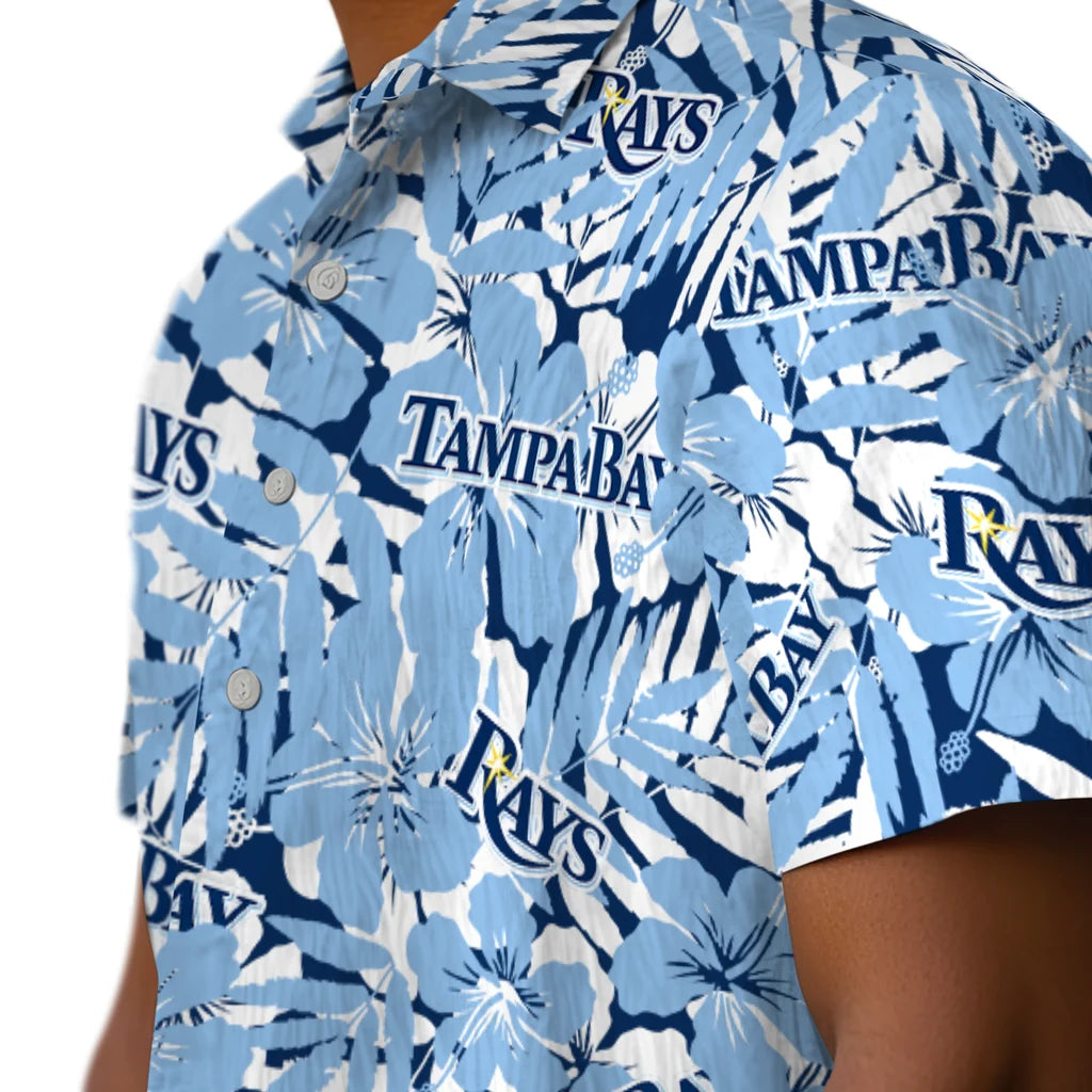 Tampa Bay Rays Hawaiian Shirt - Hibiscus Overlay | Moonbestprint