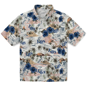 Tampa Bay Rays Hawaiian Shirt - Hibiscus Seaside | Moonbestprint
