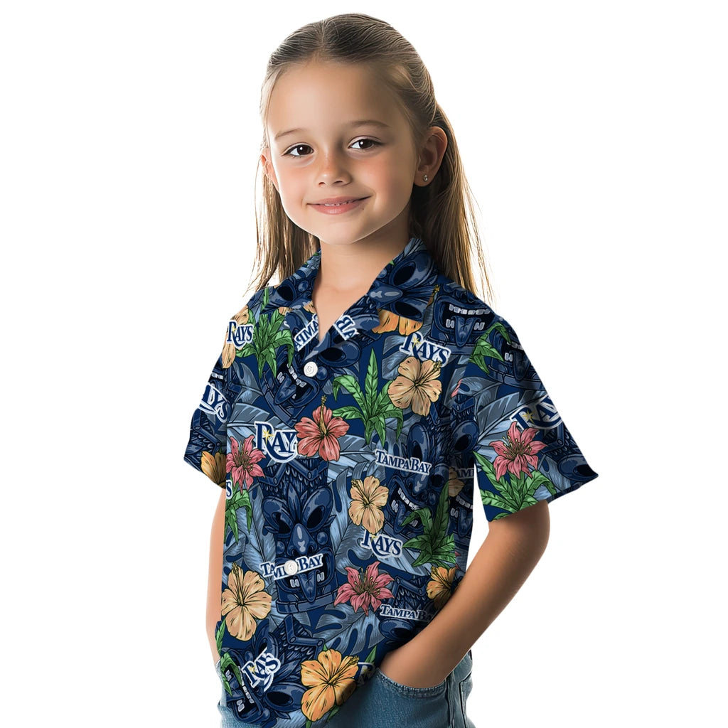 Tampa Bay Rays Hawaiian Shirt - Hibiscus Tiki Jungle | Moonbestprint