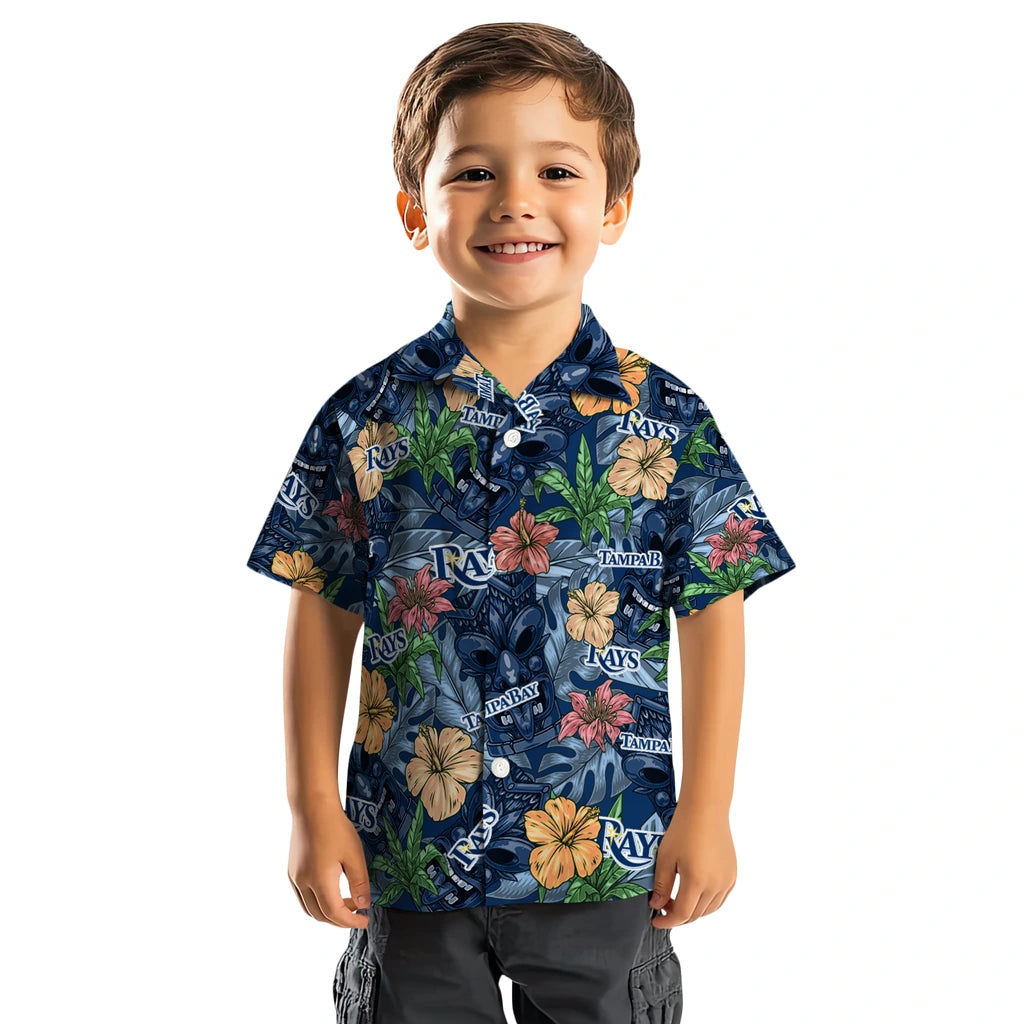 Tampa Bay Rays Hawaiian Shirt - Hibiscus Tiki Jungle | Moonbestprint