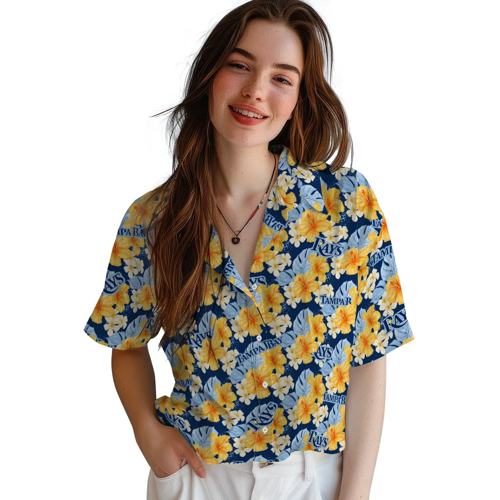 Tampa Bay Rays Hawaiian Shirt - Hibiscus Tropics | Moonbestprint